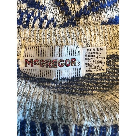 Vintage 80’s Mcgregor medium grandpa blue gray Nordic Scandinavian sweater - Picture 6 of 6